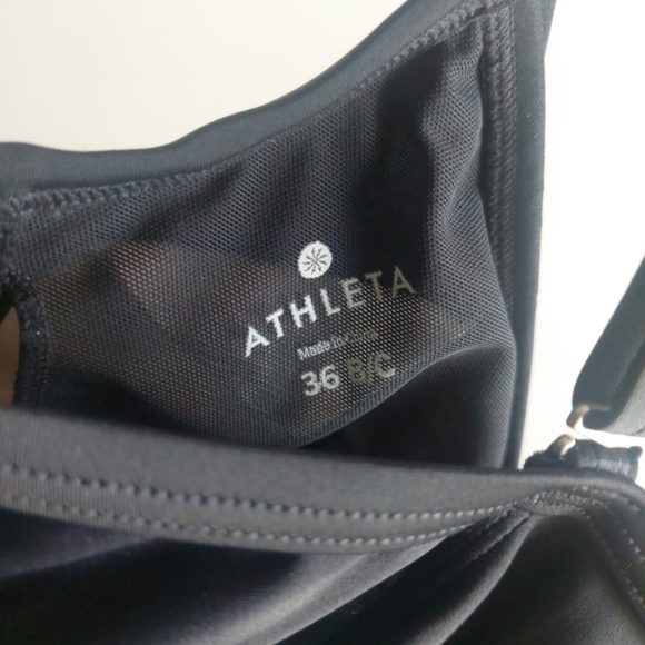 Athleta Swim Top Modest Beach Resortwear Black 36 B/C Summer Athletic - Picture 5 of 6